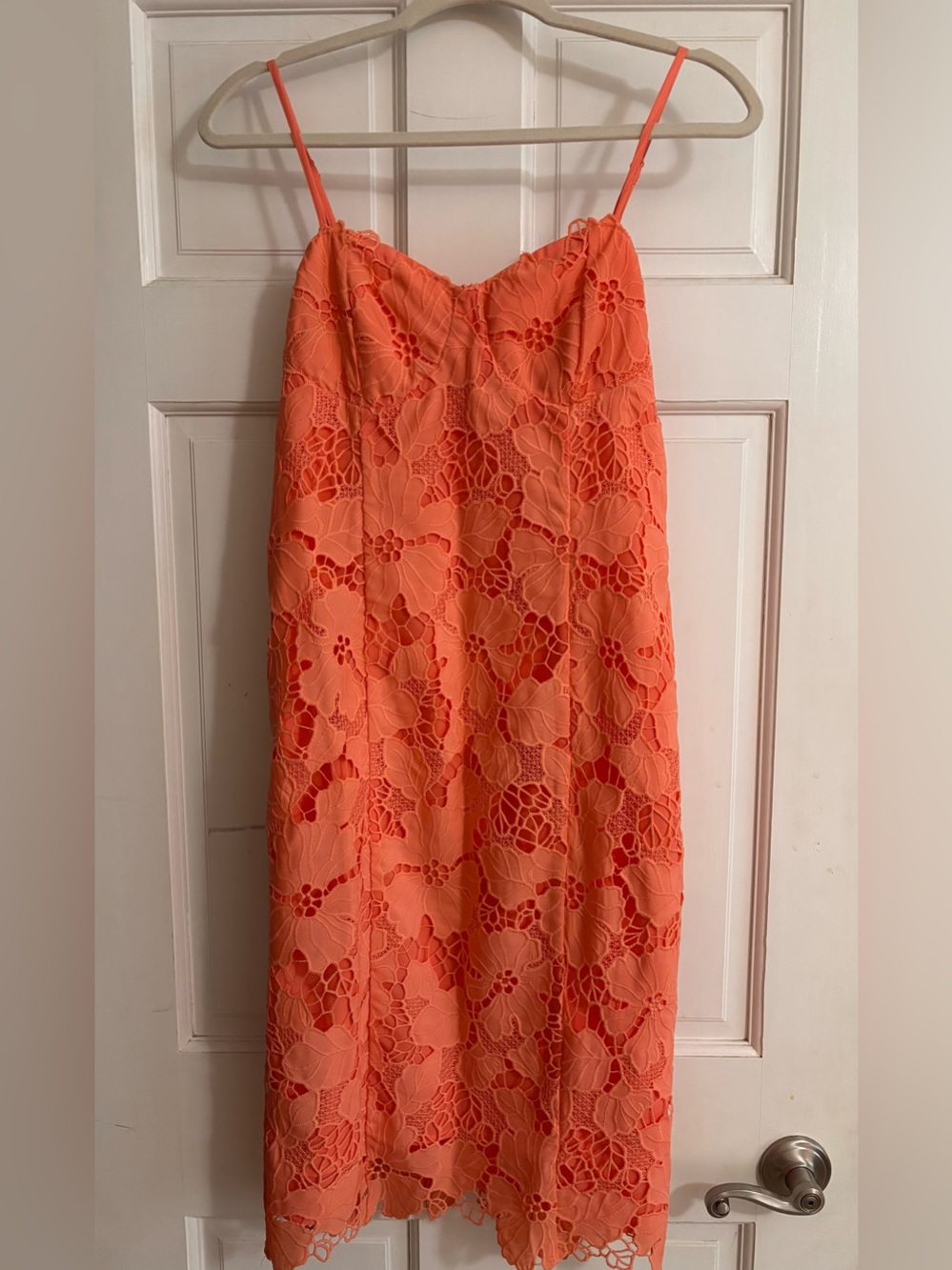 Vici Coral Lace Midi Dress